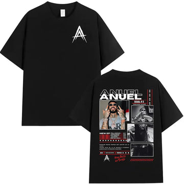 Camiseta Anuel AA 2025 – Estilo Hip Hop Retrô em Algodão Premium