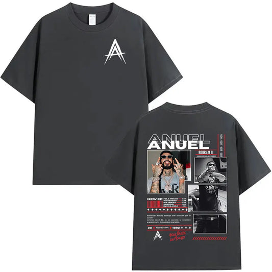 Camiseta Anuel AA 2025 – Estilo Hip Hop Retrô em Algodão Premium